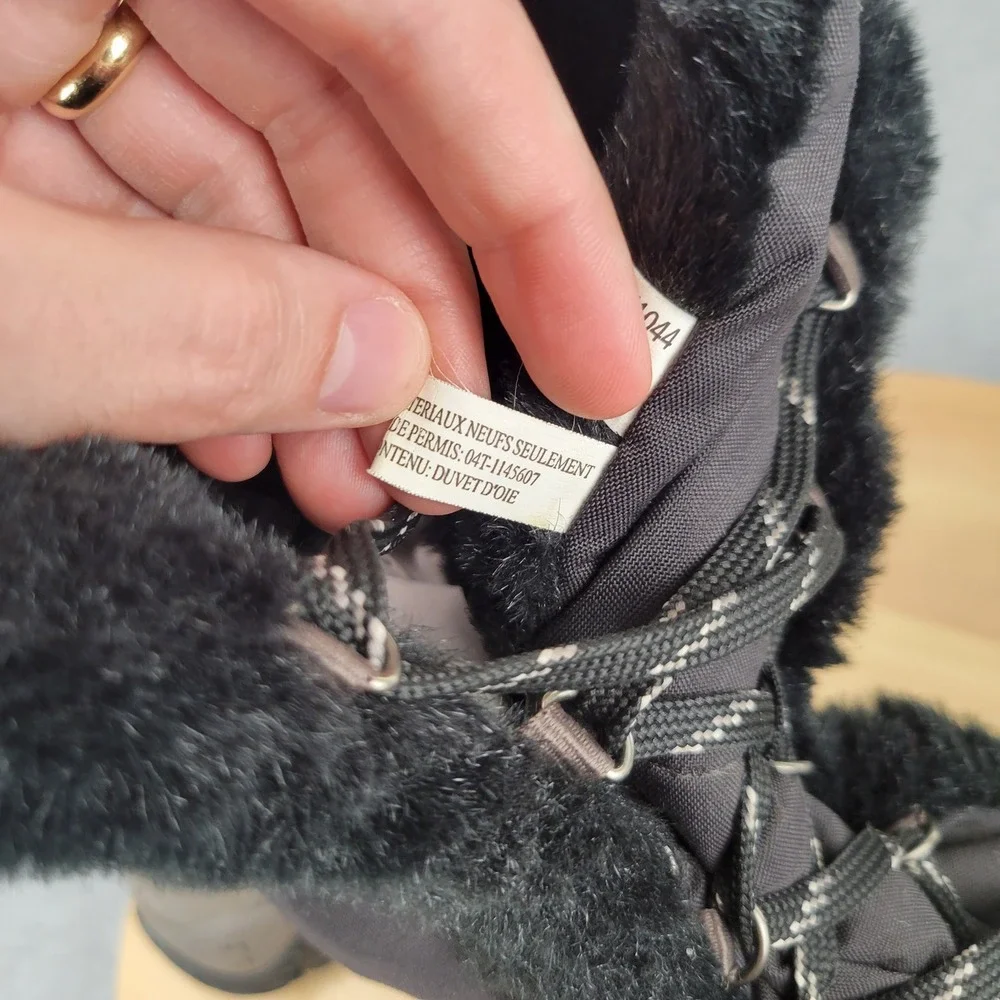 The North Face Nuptse Fur Snow Boots Women 7.5 Black Down Insulated IcePick